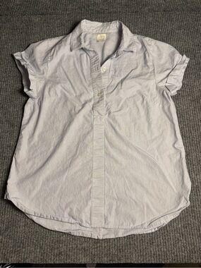 J. Crew Light Blue Short-Sleeve Button-Up Shirt - Women’s Size Medium
